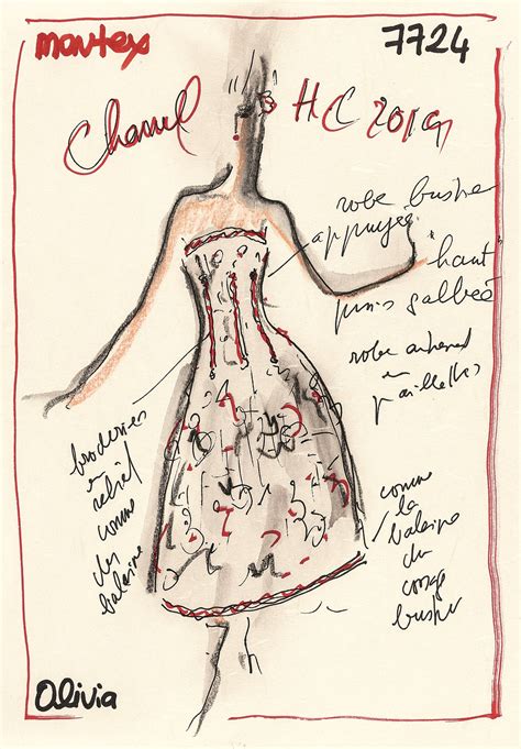 house of Chanel fashion sketches